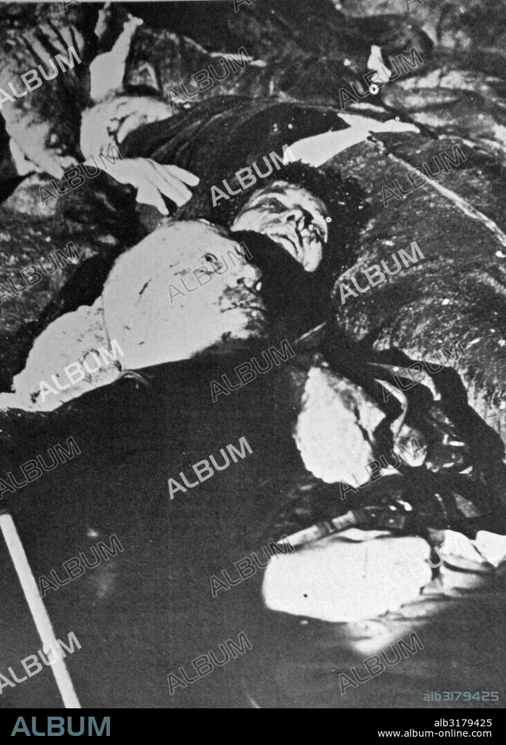 Mussolini and his mistress, Clara Petacci, were shot on April 28th 1945. Their bodies were publically transported to Milan.