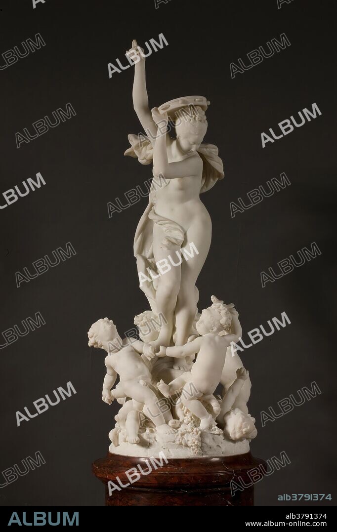 ALBERT ERNEST CARRIER BELLEUSE. Albert-Ernest Carrier-Belleuse (Círculo de) / 'Alegoría de la Danza'. Último cuarto del siglo XIX. Mármol, 106 x 37 cm.