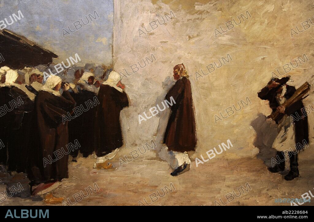 ARTE. S. XIX. POLONIA. Julian Falat (1853-1929). Pintor polaco, especialista en acuarlela y uno de los principales impresionistas de Polonia. "En frente de una iglesia ortodoxa", 1899. Museo Galería Nacional "National Museum Gallery". Cracovia. Polonia.