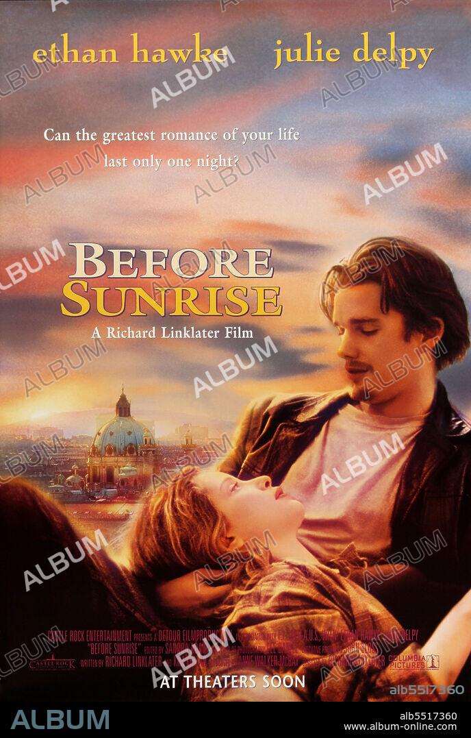 ETHAN HAWKE y JULIE DELPY en ANTES DE AMANECER, 1995 (BEFORE SUNRISE), dirigida por RICHARD LINKLATER. Copyright CASTLE ROCK ENTERTAINMENT.