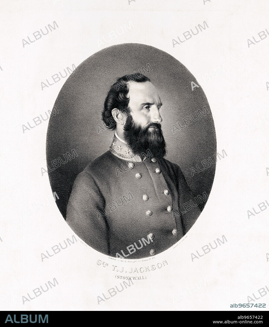 General T.J. "Stonewall" Jackson, Lithograph by J.L Giles, Printed by Charles White, Published by George E. Perine, 1863.