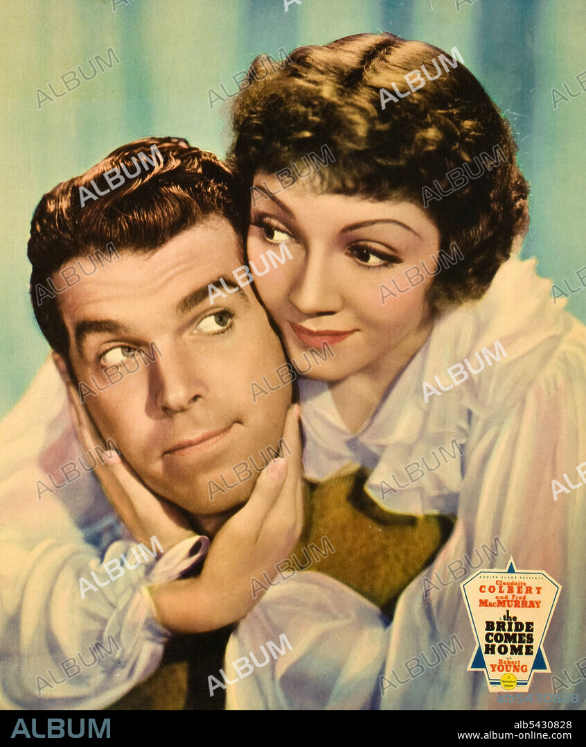 CLAUDETTE COLBERT and FRED MACMURRAY in THE BRIDE COMES HOME, 1935, directed by WESLEY RUGGLES. Copyright PARAMOUNT PICTURES.