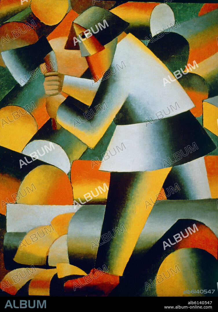 KAZIMIR SEVERÍNOVICH MALÉVICH. LEÑADOR / THE WOODCUTTER/ 1912- 1913/PINTURA-PRIMERA EPOCA-S XX-VANGUARDIA RUSA.
