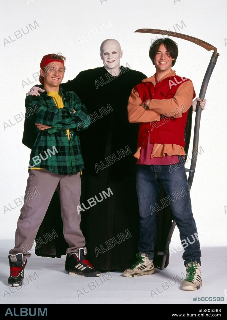 ALEX WINTERS, KEANU REEVES and WILLIAM SADLER in BILL & TED'S BOGUS JOURNEY, 1991, directed by PETER HEWITT. Copyright ORION PICTURES.