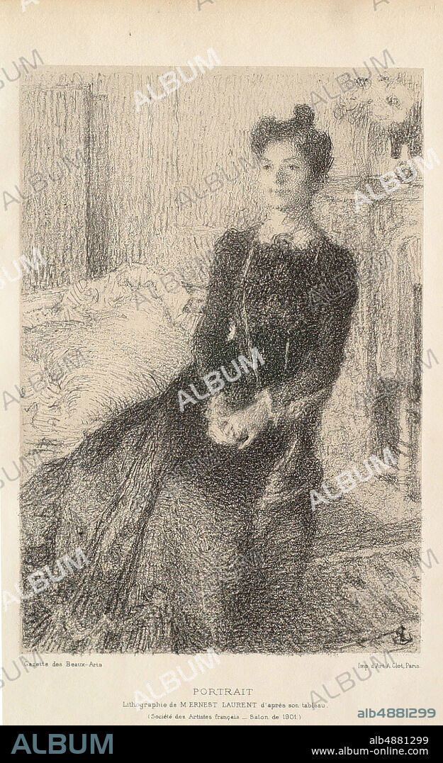 Ernest Joseph Laurent, French, 18611929, Portrait of a Woman (Madame Ernest Laurent), 1901, Lithograph on paper, image: 7 7/8 x 5 1/2 in. (20 x 14 cm).