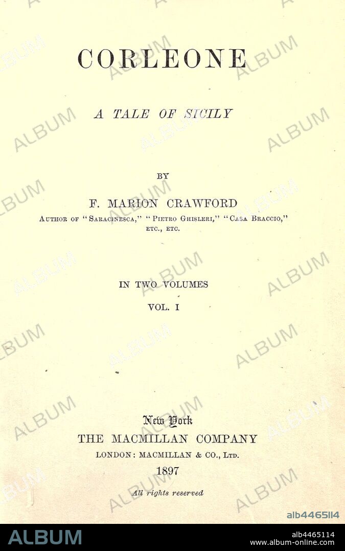 Corleone : a tale of Sicily : Crawford, F. Marion (Francis Marion), 1854-1909.