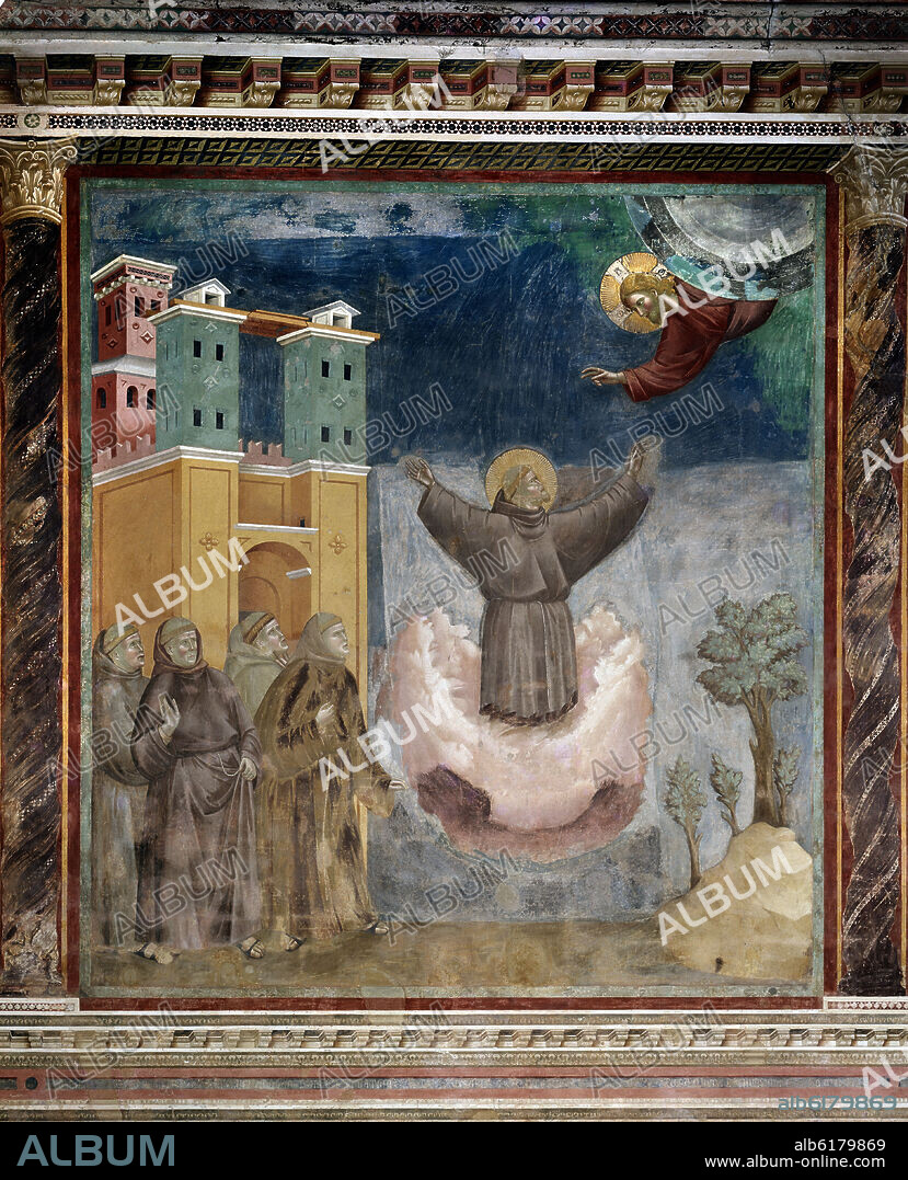 GIOTTO DE BONDONE (1266-1337). HISTORIA DE SAN FRANCISCO - EL EXTASIS DE SAN FRANCISCO - 1297/1300 - FRESCO - ESCUELA FLORENTINA.