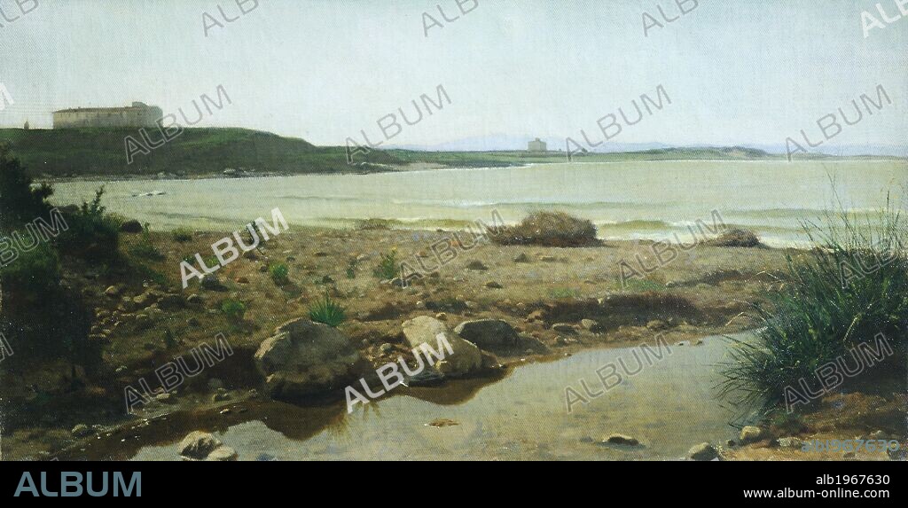 Marina at Castiglioncello, 1863, by Giuseppe Abbati (1836-1868), oil on canvas, 35x69 cm.