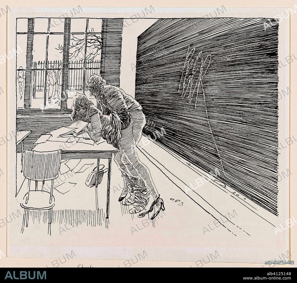 Nablijven (title on object). Print maker: Peter van Straaten (signed by artist). Dating: c. 1984. Place: Amsterdam. Measurements: h 310 mm × w 350 mm.