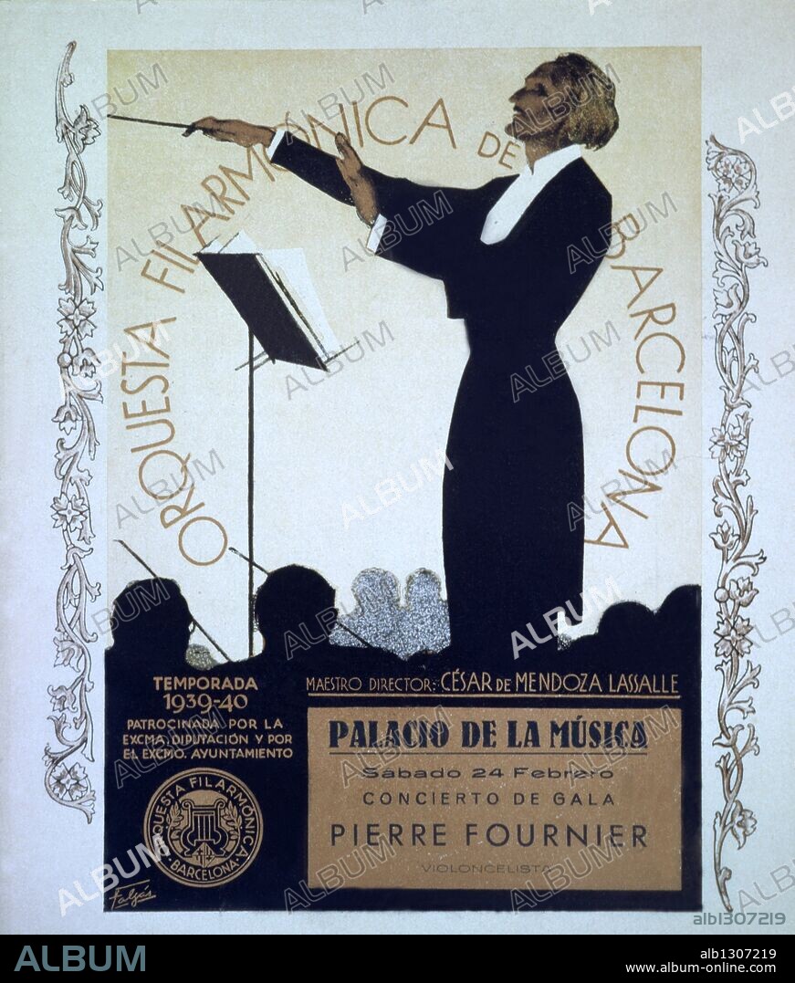 Concierto de la Orquesta Filarmónica de Barcelona en el Palacio de la Música Catalana, en 1940.