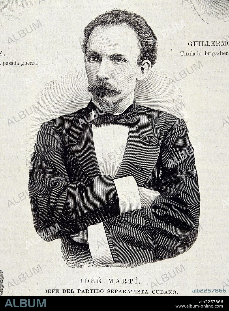 MARTI , JOSE JULIAN. POLITICO Y ESCRITOR CUBANO. LA HABANA 1853 - 1895. GRABADO RETRATO. ILUSTRACION ESPAÑOLA Y AMERICANA.