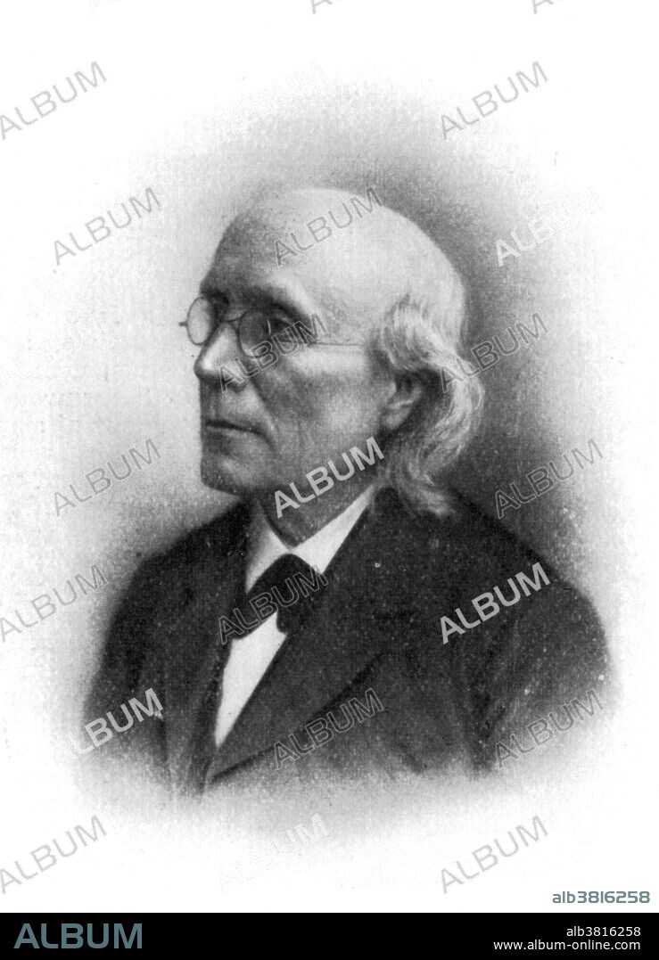 Gustav Theodor Fechner (1801-1887), German philosopher, psychologist and physicist. Fechner earned his degree in biological sciences in 1822 at the University of Leipzig and taught there until his death. He was also appointed professor of physics. He founded the study of psychophysics, with his discoveries and works including the Weber-Fechner law and the Fechner colour effect. His key work was 'Elemente der Psychophysik' (1860).