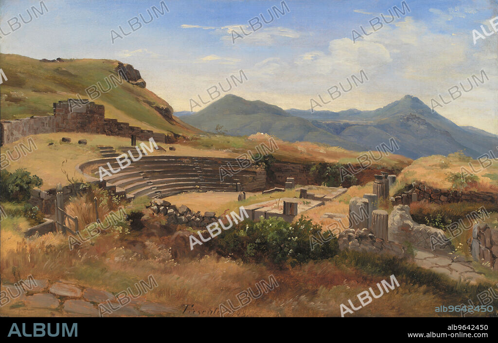 THORALD BRENDSTRUP. The Ruins of the Antique Theatre at Tusculum, Italy; 1848.