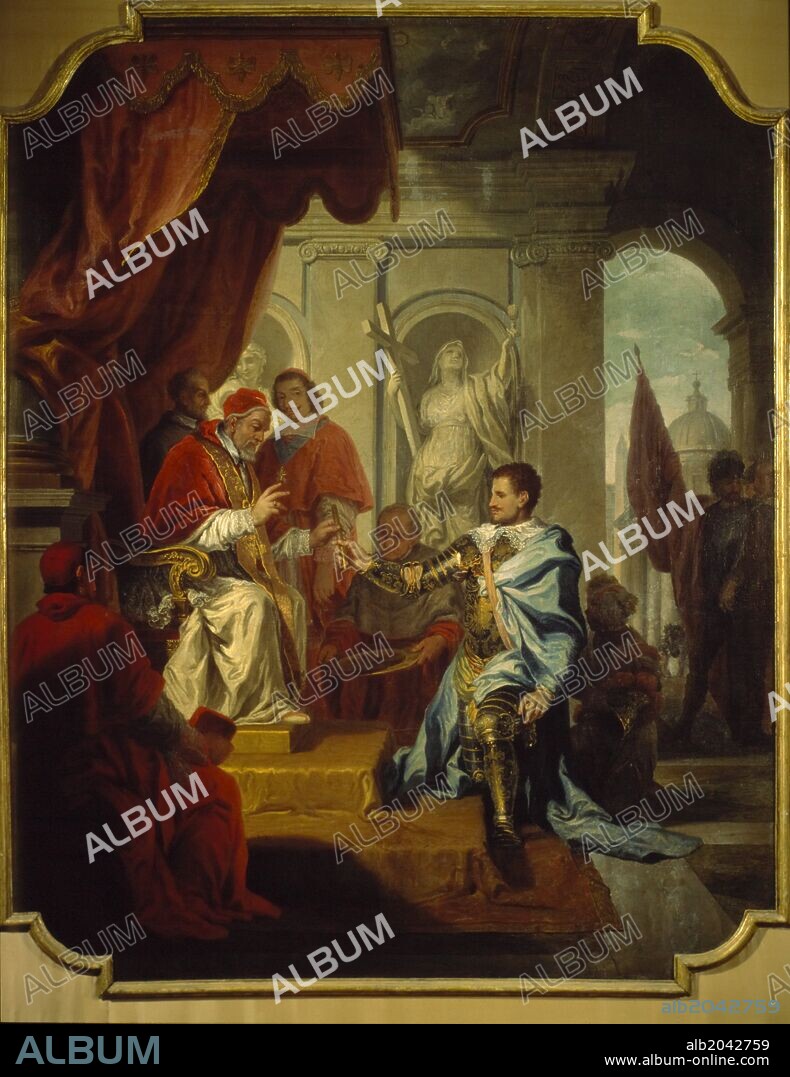 NICCOLO RICCIOLINI. Pope Urban VIII receives homage from Prince Francesco Colonna.