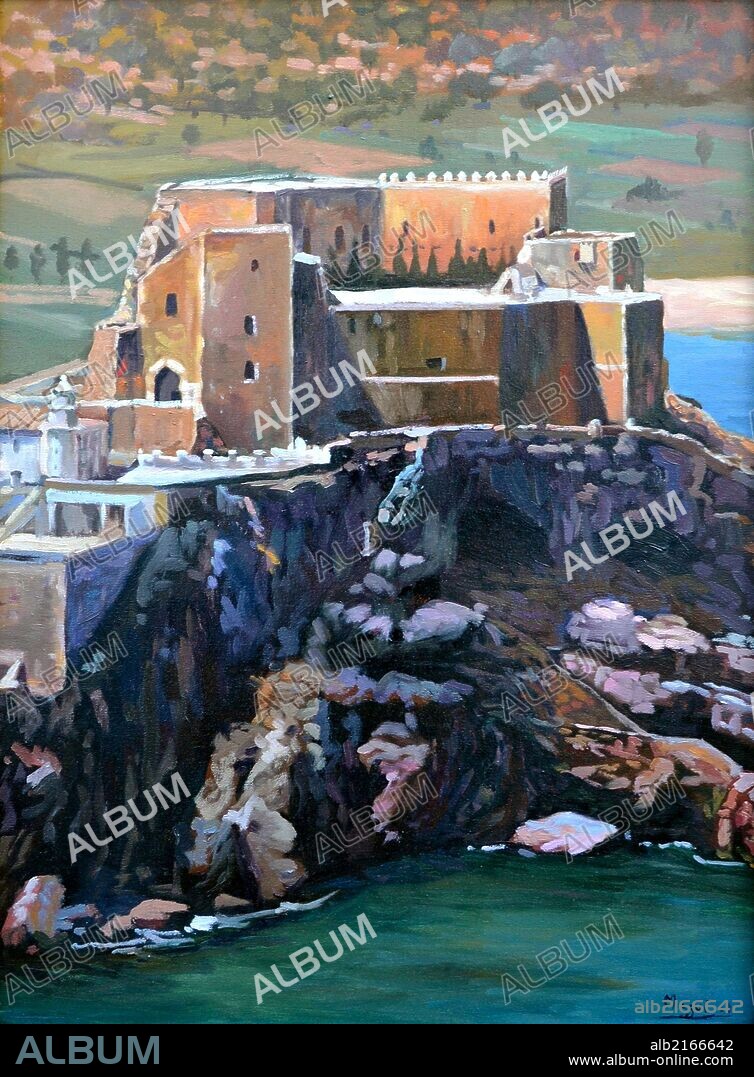MARIAN GUINOT. "Escaleras del Papa Luna, Peñíscola". 2009. Óleo sobre lienzo.