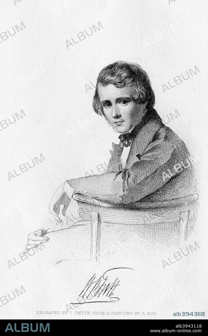 William Powell Frith (1819-1909), English painter, 19th century. Powell specialised in portraits and Victorian era narratives, and was elected to the Royal Academy in 1852. From the Art Union Journal.