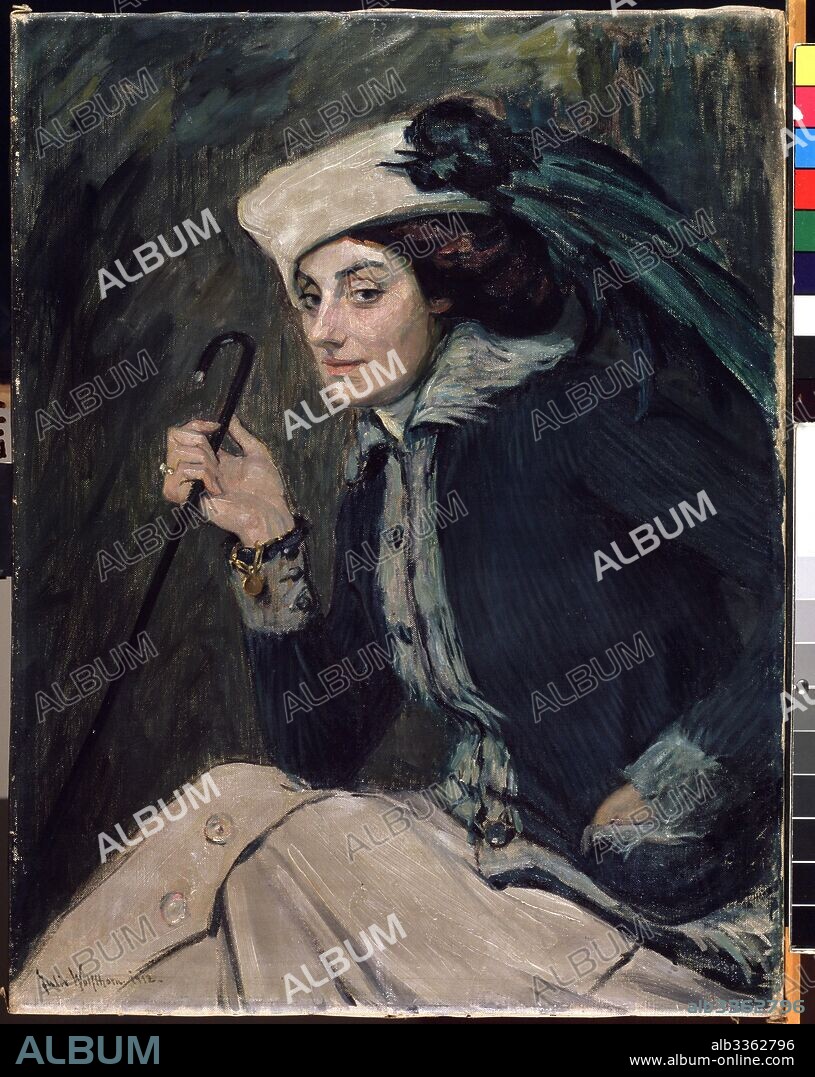 JULIE (1868-1938 WOLFTHORN. Lady with a stick.