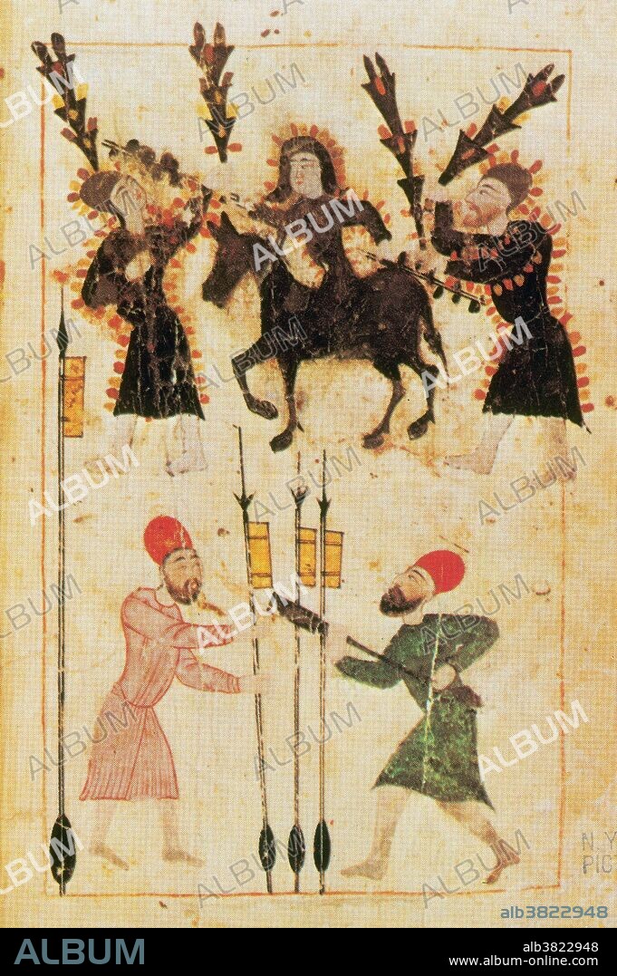 15th century Mamluk treatise on military affairs. Burning naphtha was used to set ships and towns on fire and to scare horses. Naphtha men are shown carrying lances or javelins with cartridges of naphtha fixed to them. The word naphtha came from Latin and Greek where it derived from Persian. In Ancient Greek, it was used to refer to any sort of petroleum or pitch. Arabs and Persians have used and distilled petroleum for tar and fuel from ancient times, as attested in local Greek and Roman histories of the region.
