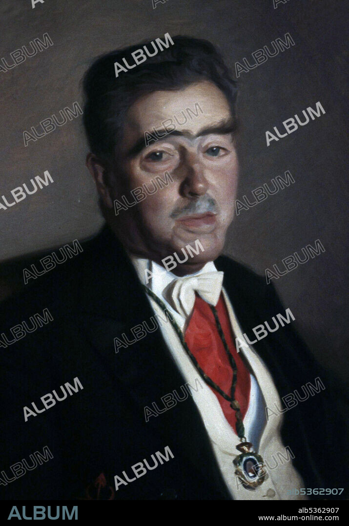 LOZOYA , MARQUES DE ( JUAN CONTRERAS ). HISTORIADOR ESPAÑOL . SEGOVIA 1893 - 1978.. OLEO DE ENRIQUE SEGURA. ASOCIACION DE ESCRITORES Y ARTISTAS . MADRID.