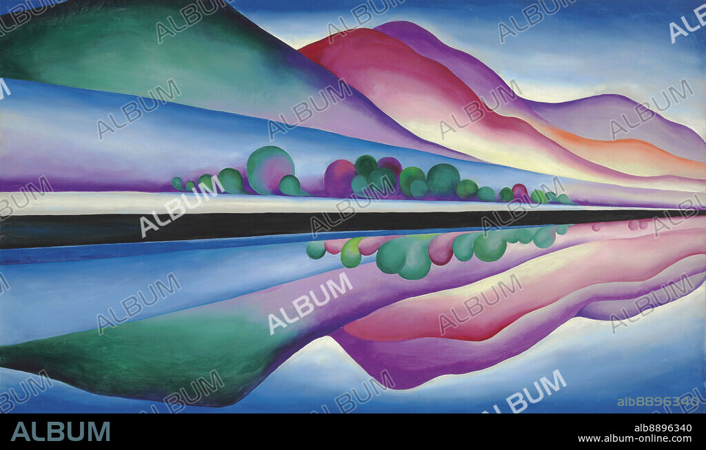Georgia O'Keeffe/ Lake George Reflection, oil on canvas, 147.3 x 86.4 cm, 1921-1922. Colección privada.