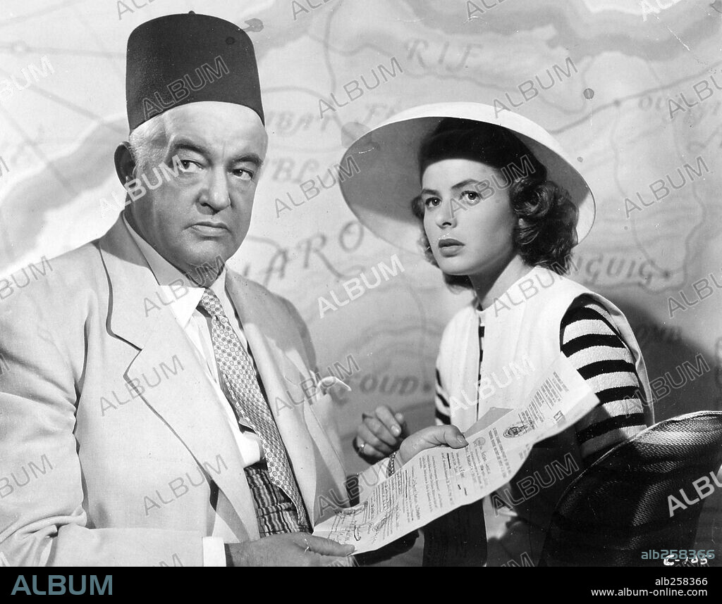 INGRID BERGMAN and SYDNEY GREENSTREET in CASABLANCA, 1942, directed by MICHAEL CURTIZ. Copyright WARNER BROTHERS.