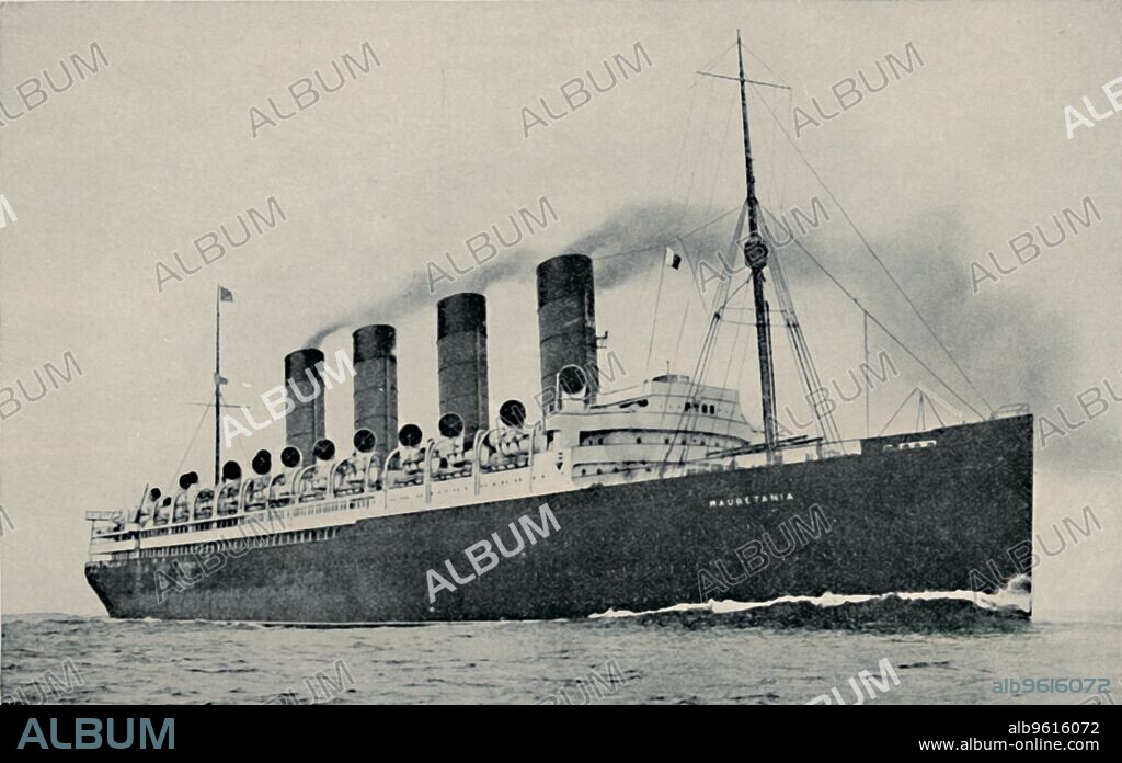 CUNARD STEAMSHIP COMPANY LTD. 'Maurtania: Great Britain's Fastest Greyhound of the Atlantic', c1935. From Our Wonderful World, Volume I, edited by J.A. Hammerton. [The Amalgamated Press, Ltd., London].