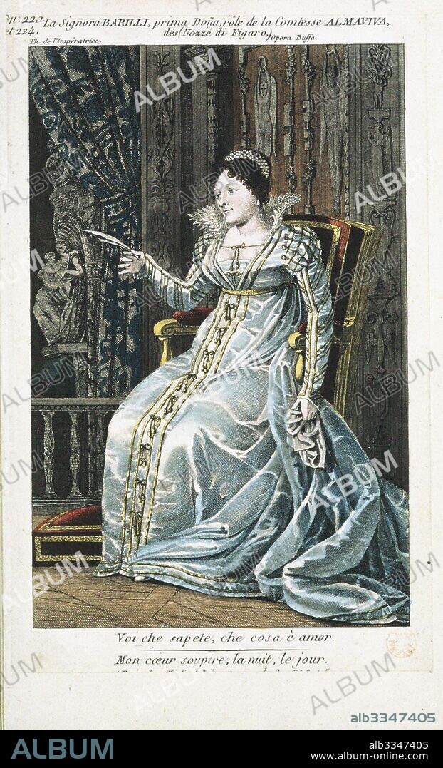 ANONIMO. Caterina Barilli as Countess Rosina Almaviva in "Le Nozze di Figaro" by Wolfgang Amadeus Mozart.