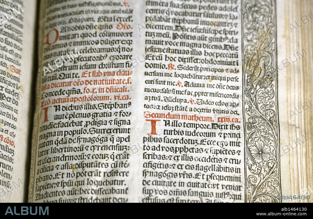 ARTE GOTICO. ESPAÑA. MISSALE TARRACONENSE. Incunable. Ejemplar en vitela. Letra gótica. Acabado de imprimir el 26 de junio de 1499, Tarragona. Colección particular.