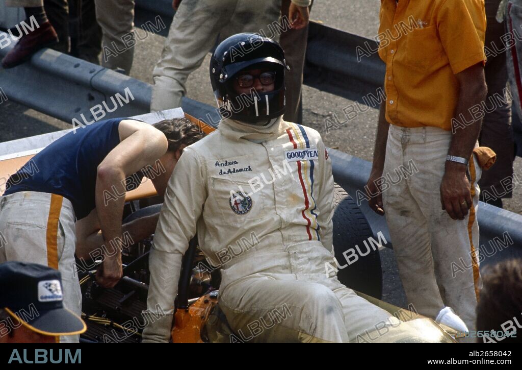 Andrea de Adamich close-up, Dutch GP, Zandvoort, 21st June 1970.