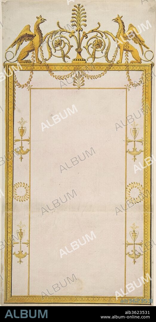 Design for a Mirror. Artist: James Wyatt (British, Weeford, Stafforshire 1746-1813 near Marlborough, Wiltshire). Date: mid-18th-early 19th century.