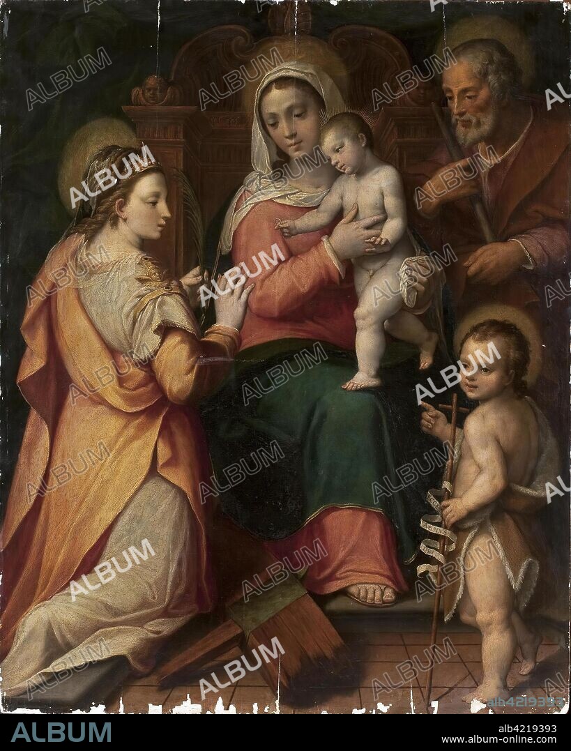 GIOVANNI BATTISTA) BAGNACAVALLO JUNIOR (RAMENGHI. 'Mystic Marriage of St Catherine'. Italy, Circa 1563. Dimensions: 97x77 cm.