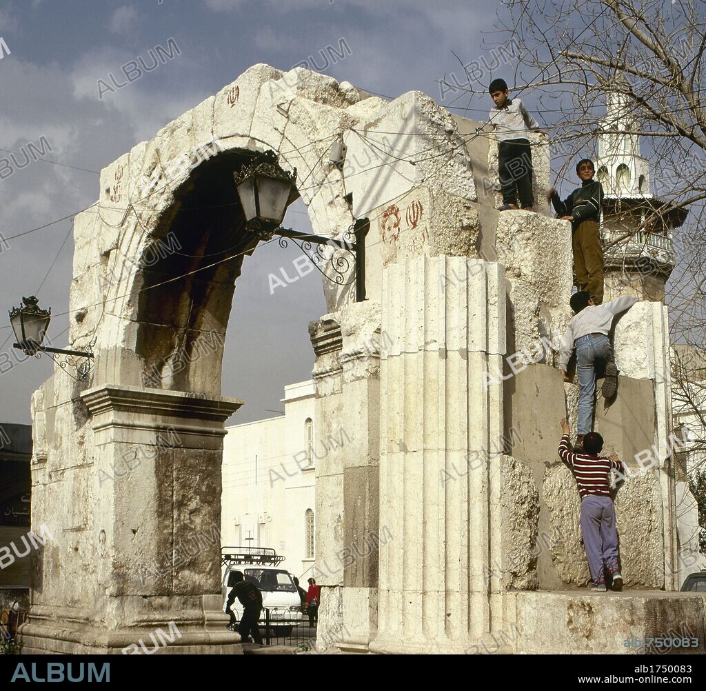 Syria. Damascus. Roman Gate on Straight Street. Near East.