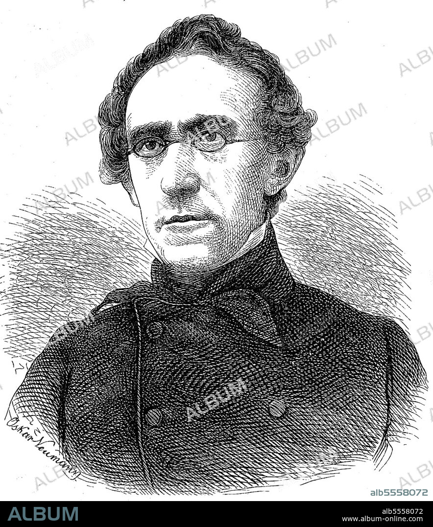 Rudolf Friedrich Johann Heinrich Wagner, 30. Juni 1805, 13. Mai 1864, deutscher Anatom, Zoologe und Physiologe, digital restaurierte Reproduktion einer Originalvorlage aus dem 19. Jahrhundert, genaues Originaldatum nicht bekannt.