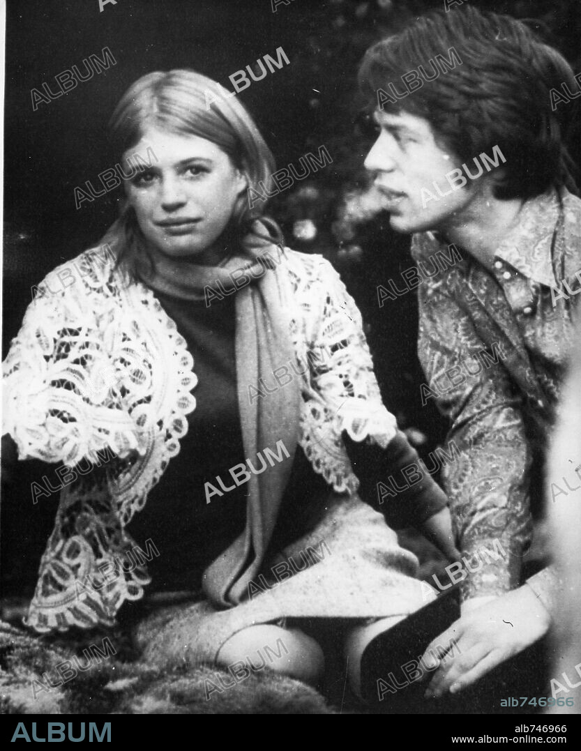Jul 27, 1969; Sydney, Australia; Lead singer MICK JAGGER of the famous British rock group The Rolling Stones, the longest surviving group in the history of rock and roll with his girlfriend MARIANNE FAITHFULL, with whom Jagger and Richards composed several songs, pictured during a visit at the hospital that Marianne was admitted to after her drug overdose. Mandatory Credit: Photo by KPA/ZUMA Press. (©) Copyright 1969 by KPA. 27/07/1969