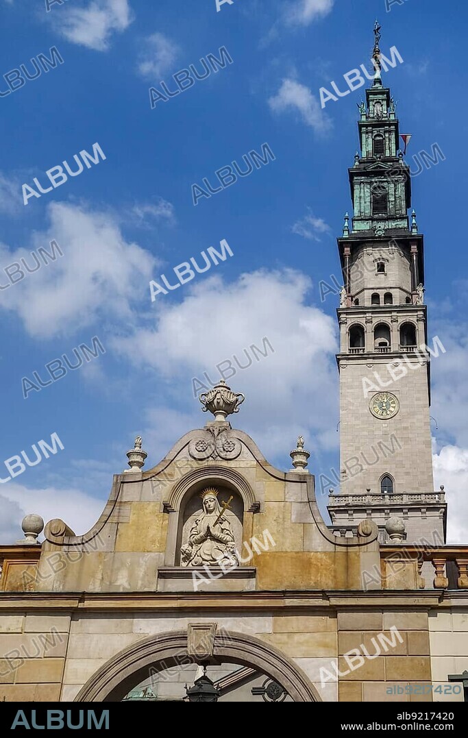 Partial view Jasna Gora Monastery in Czestochowa Poland.