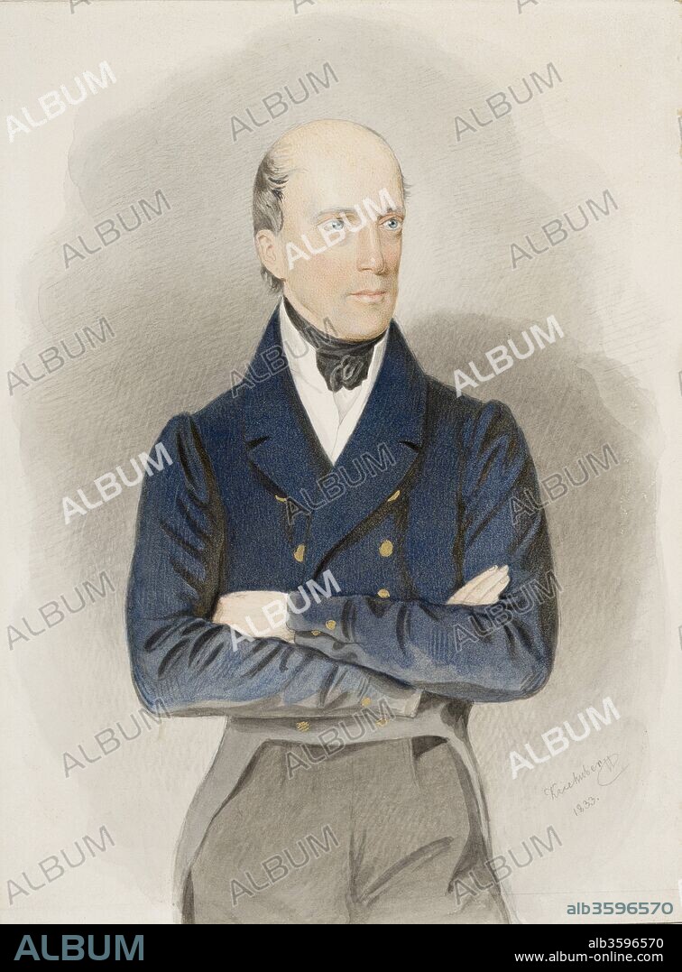 JOSEF KRIEHUBER. Portrait of Archduke John of Austria (1782-1859).