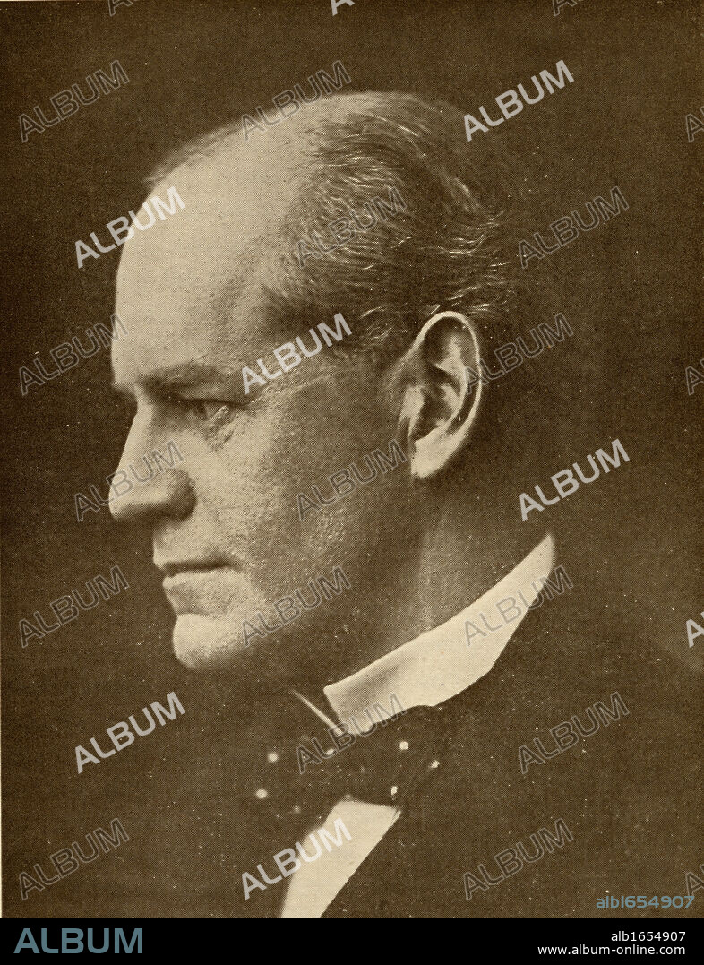 John Galsworthy, 1867-1933. English author, winner of the Nobel Prize in Literature 1932. From the book "The Masterpiece Library of Short Stories, English, Volume 9".