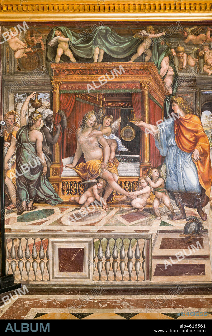 Rome, Villa Farnesina, Alexander's Room (or The Chigi Wedding Room): "The Wedding of Alexander the Great and Roxane", fresco by Sodoma (Giovanni Antonio de' Bazzi), 1519. Detail.