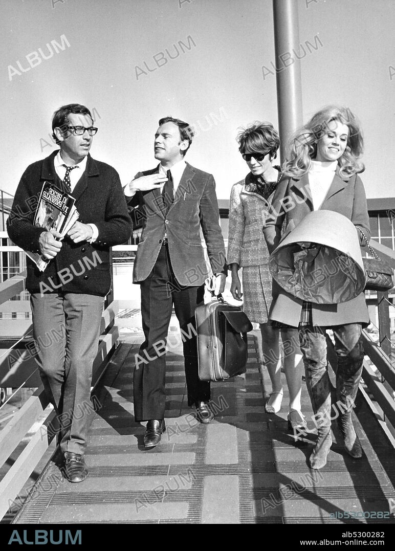 Roger vadim. jean louis trintignant. nadine trintignant. jane fonda. 1967. (Photo by: Marka/Universal Images Group via Getty Images).