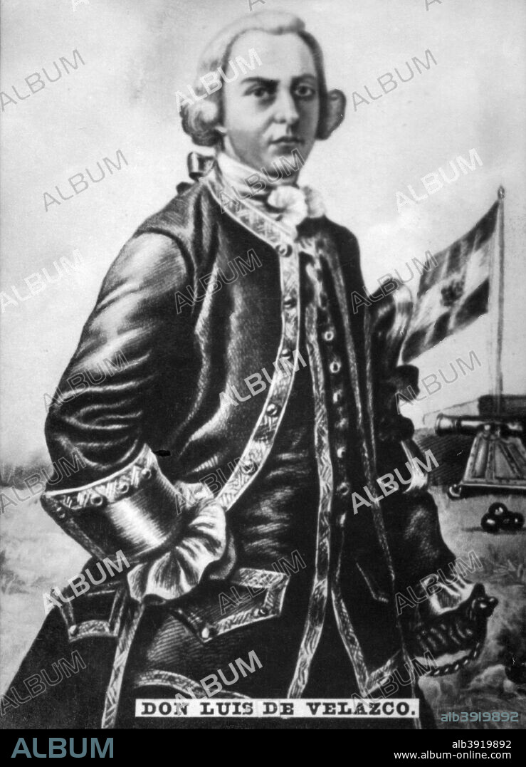 Don Luis de Velasco (f.1561-1571), also known as Paquiquino, was a Native American, possibly of the Kiskiack or Paspahegh tribe, from Tidewater Virginia who in 1561 was taken by the Spanish to Cuba, Mexico, and Spain, where he was baptized as Don Luís de Velasco and educated. Don Luís returned in 1571 as a missionary to Virginia, where he apparently participated in the killing of the Jesuits who had accompanied him. Cigar card from the History of Cuba, Geografico Universal, Propaganda de los Cigarros Susini y La Corona, Tabacalera Cubana.