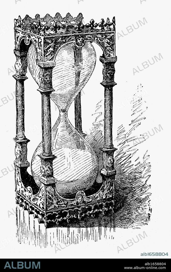 Hourglass. Engraving 1887.