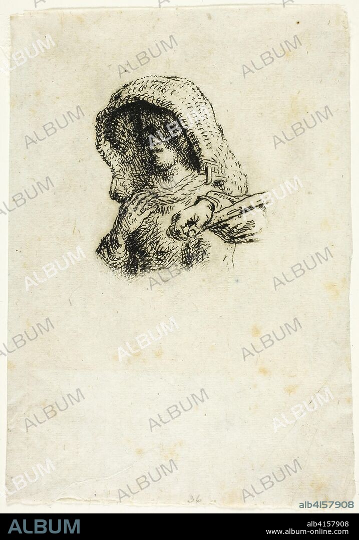 JEAN FRANCOIS MILLET. Peasants Going to Work. Jean François Millet; French, 1814-1875. Date: 1863. Dimensions: 82 × 72 mm (image); 200 × 139 mm (sheet). Etching from a portion of the plate on ivory laid chine. Origin: France.