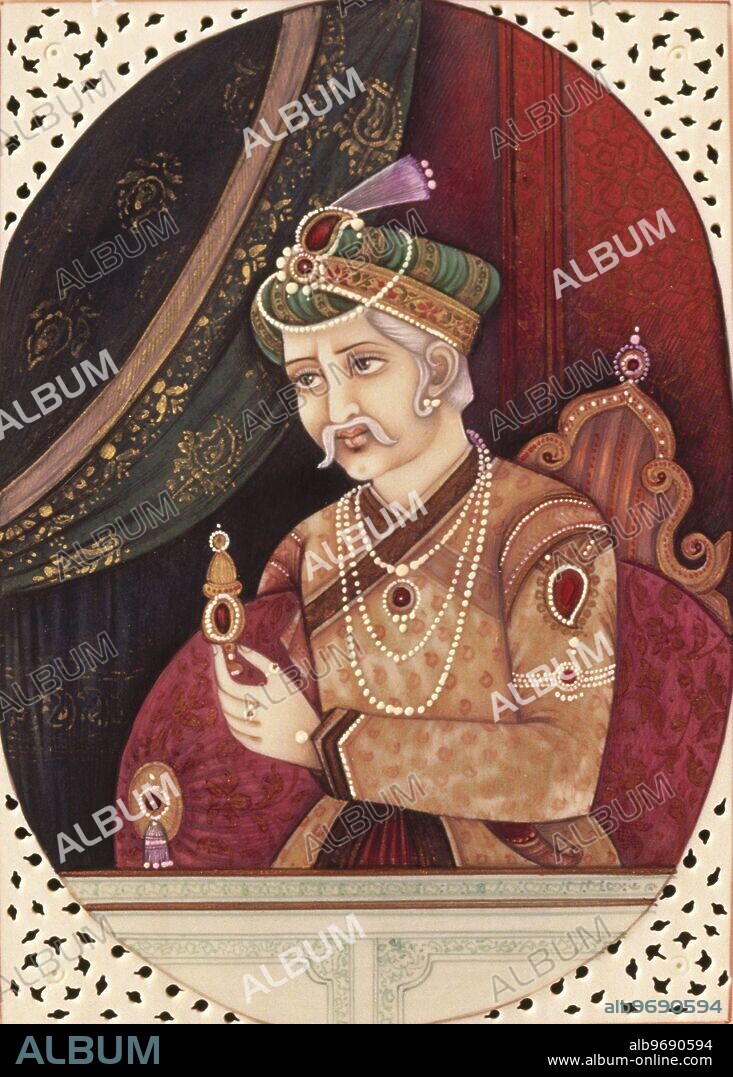 Painting of Mughal Emperor Akbar 1956.