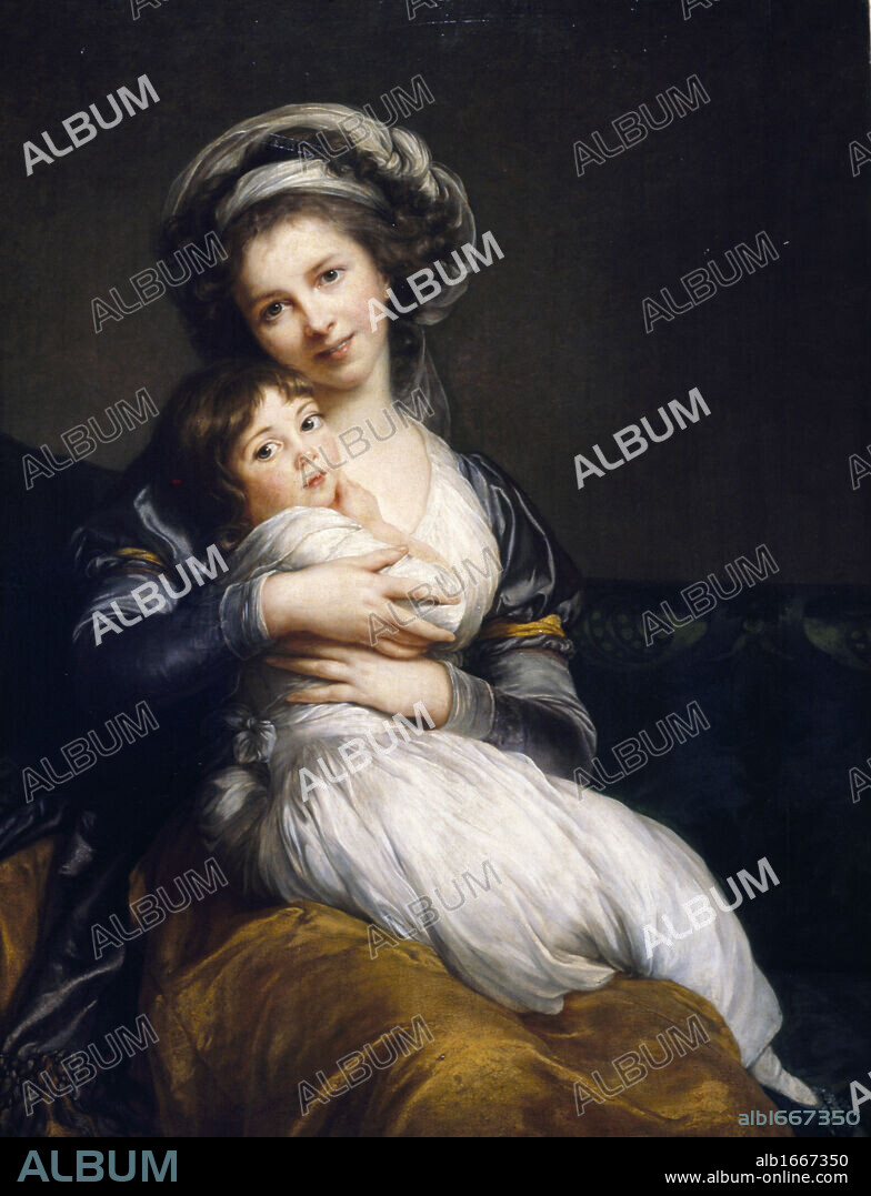 ELISABETH LOUISE VIGÉE-LEBRUN. Vigee lebrun and Her Daughter Jeanne Lucie Louise, by Elisabeth Louise Vigee Le Brun 1755-1842, France, Paris, Musee du Louvre.