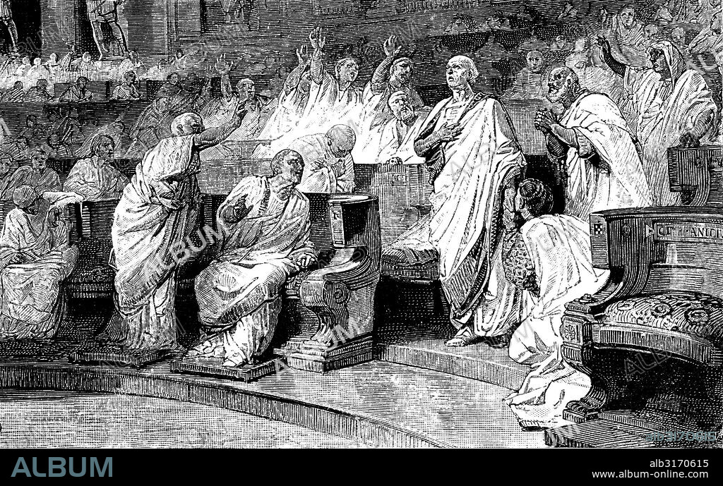 Roma antigua. El senado proclama a Marcus Claudius Tácito (200-276) emperador de Roma en el año 275.