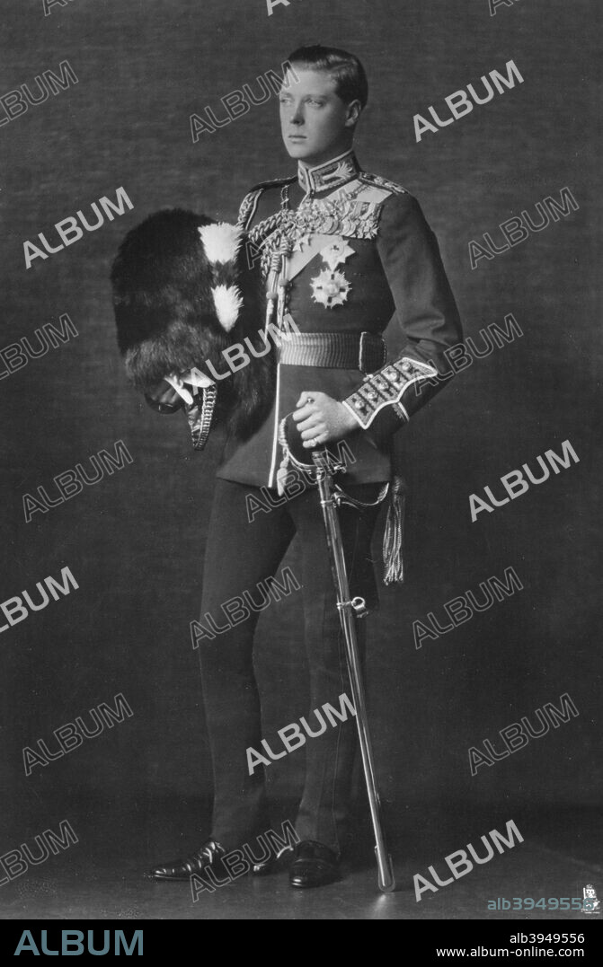 Edward, Prince of Wales, in army uniform, 1920s(?). Edward served in the Grenadier Guards during World War I. He became king when his father, George V, died in 1936, but abdicated in order to marry Wallis Simpson, an American divorcee, thus heading off an impending constitutional crisis.