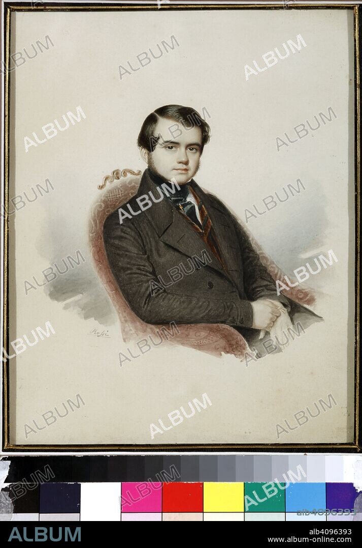EMILIO ROSSI. Portrait of the writer Count Vladimir Alexandrovich Sollogub (1813-1882).