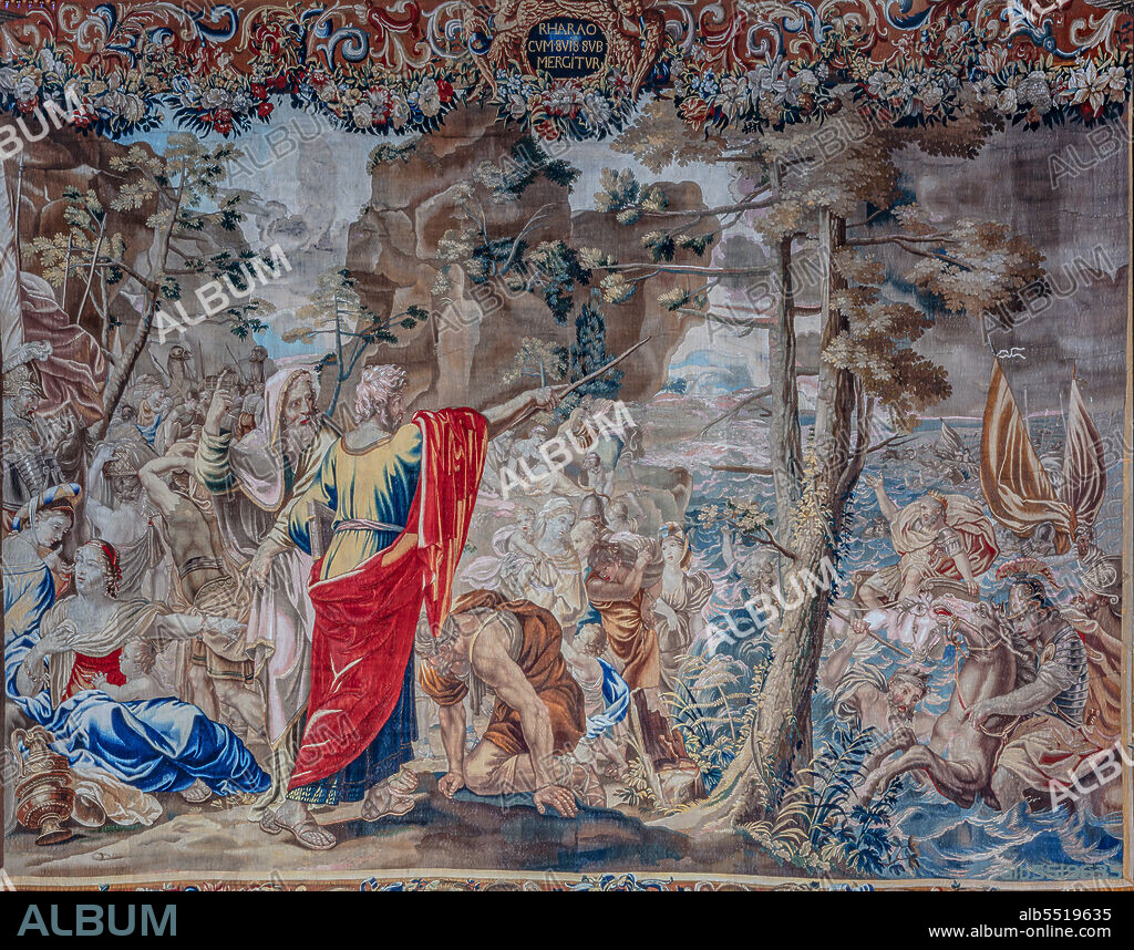 Clerici Palace, the Gallery of Tapestries or the Tiepolo Hall: "Passage of the Red Sea, Flemish tapestry, 17th century).