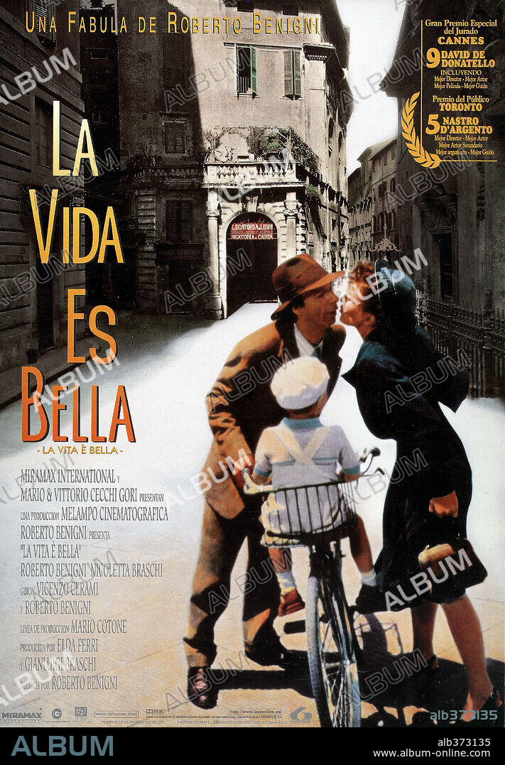 Poster of LIFE IS BEAUTIFUL, 1997 (LA VITA È BELLA), directed by ROBERTO BENIGNI. Copyright MIRAMAX.