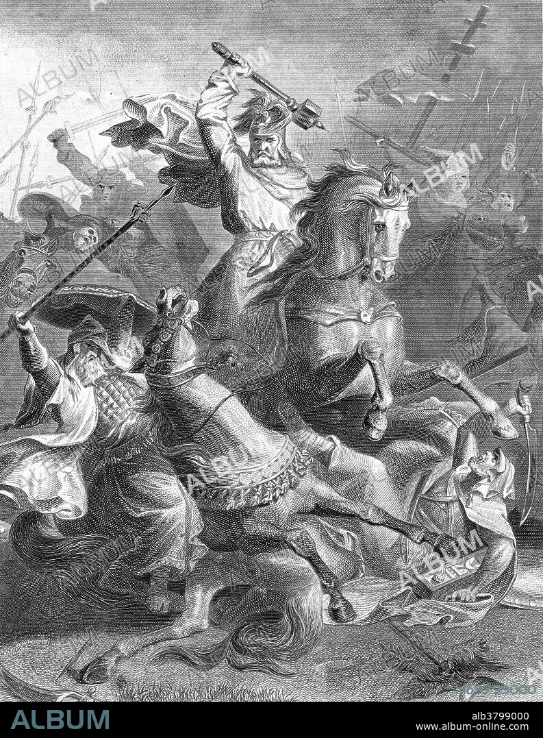 Charles Martel (686-741), Charles the Hammer, was a Frankish military and political leader, who served as Mayor of the Palace under the Merovingian kings. He is remembered for winning the Battle of Tours in 732, in which he defeated an invading Moorish army. This victory is traditionally credited with halting northward Islamic expansion in western Europe. He strengthened the Frankish state by consistently defeating, through superior generalship, the host of hostile foreign nations which beset it on all sides. He is considered to be a founding figure of the Middle Ages, often credited with a seminal role in the development of feudalism and knighthood, and laying the groundwork for the Carolingian Empire. He was also the father of Pepin the Short and grandfather of Charlemagne.